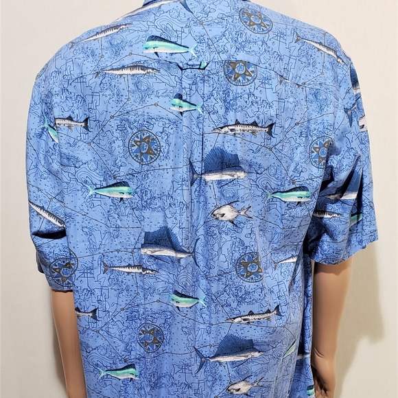 Columbia Hawaiian Button Down Fish Pattern - Picture 2 of 4